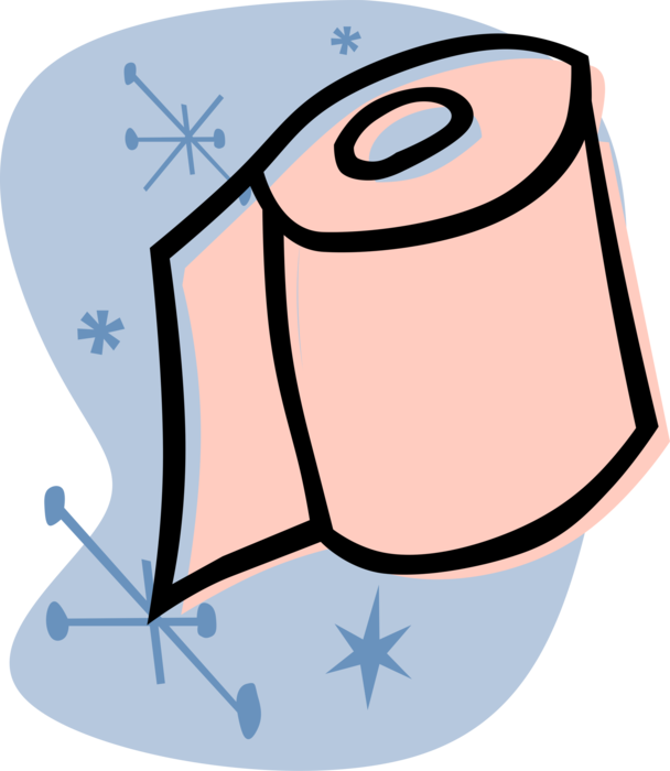 Vector Illustration Of Sanitary Toilet Tissue Or Toilet - Vector Illustration Of Sanitary Toilet Tissue Or Toilet (608x700)