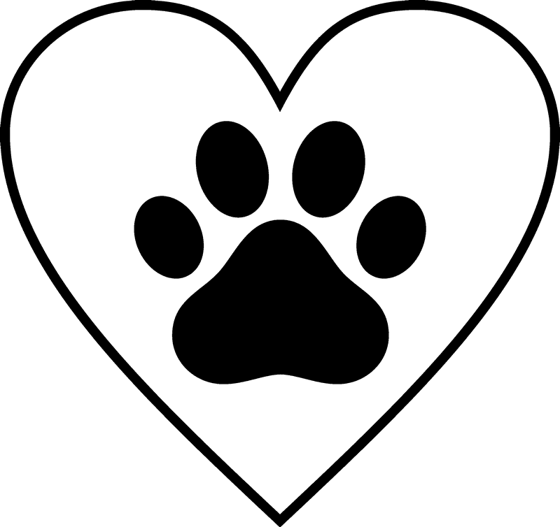 Paw Print In Heart Rubber Stamp - Cold Weather Pet Tips (800x754)