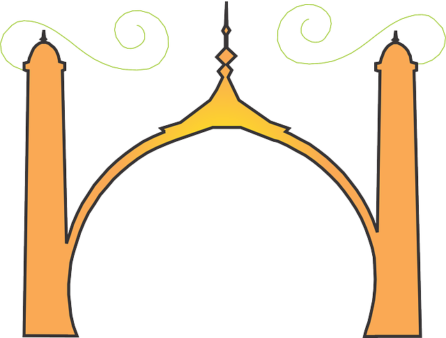 Architecture Mosque, Islamic, Arabic, Building, Architecture - Vector Kubah Masjid Png (640x486)