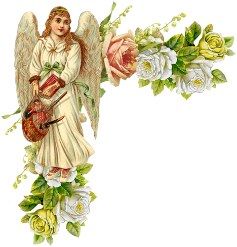 Angels & Cherubs - Angel With Toys Vintage Look Laptop Sleeve Case 7 Inch (500x495)