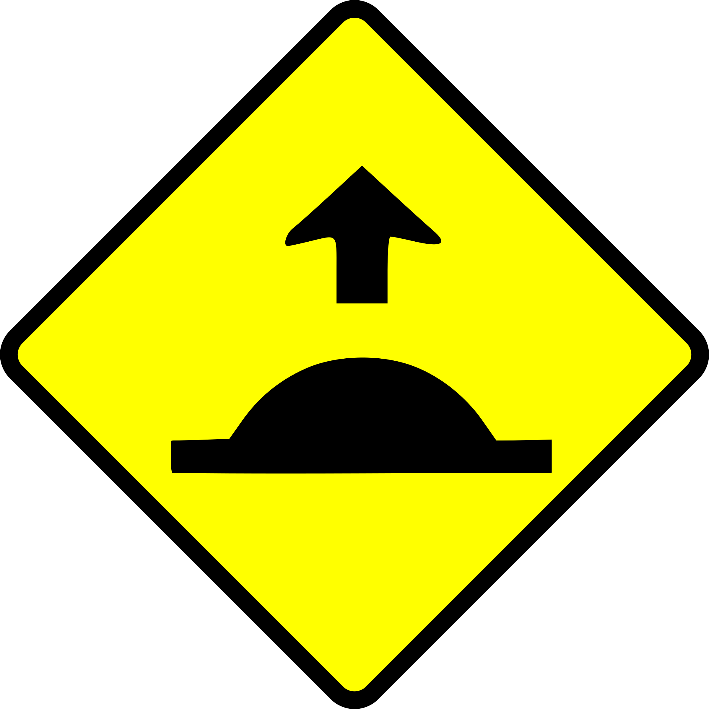 Caution-speed Hump - Speed Breaker Sign Board (2400x2400)
