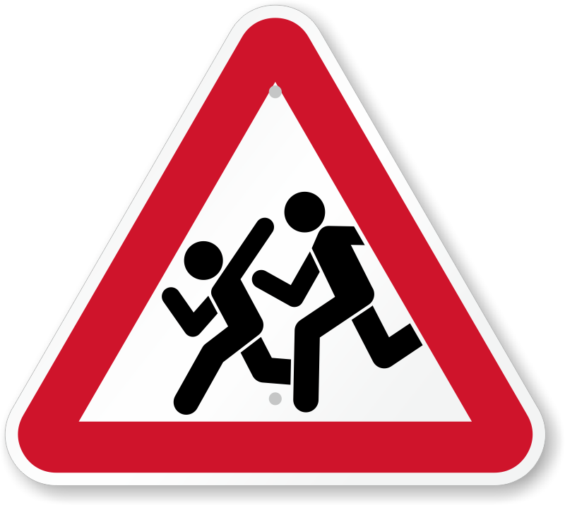 Children Crossing Pedestrian Road Traffic Warning Sign - School Ahead Sign Board (800x716)