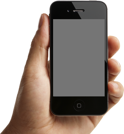 Iphone Hand - Hand I Phone Png (500x538)
