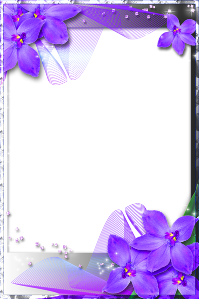 Purple Heart Frames - Blue Wedding Borders And Frames (400x600)