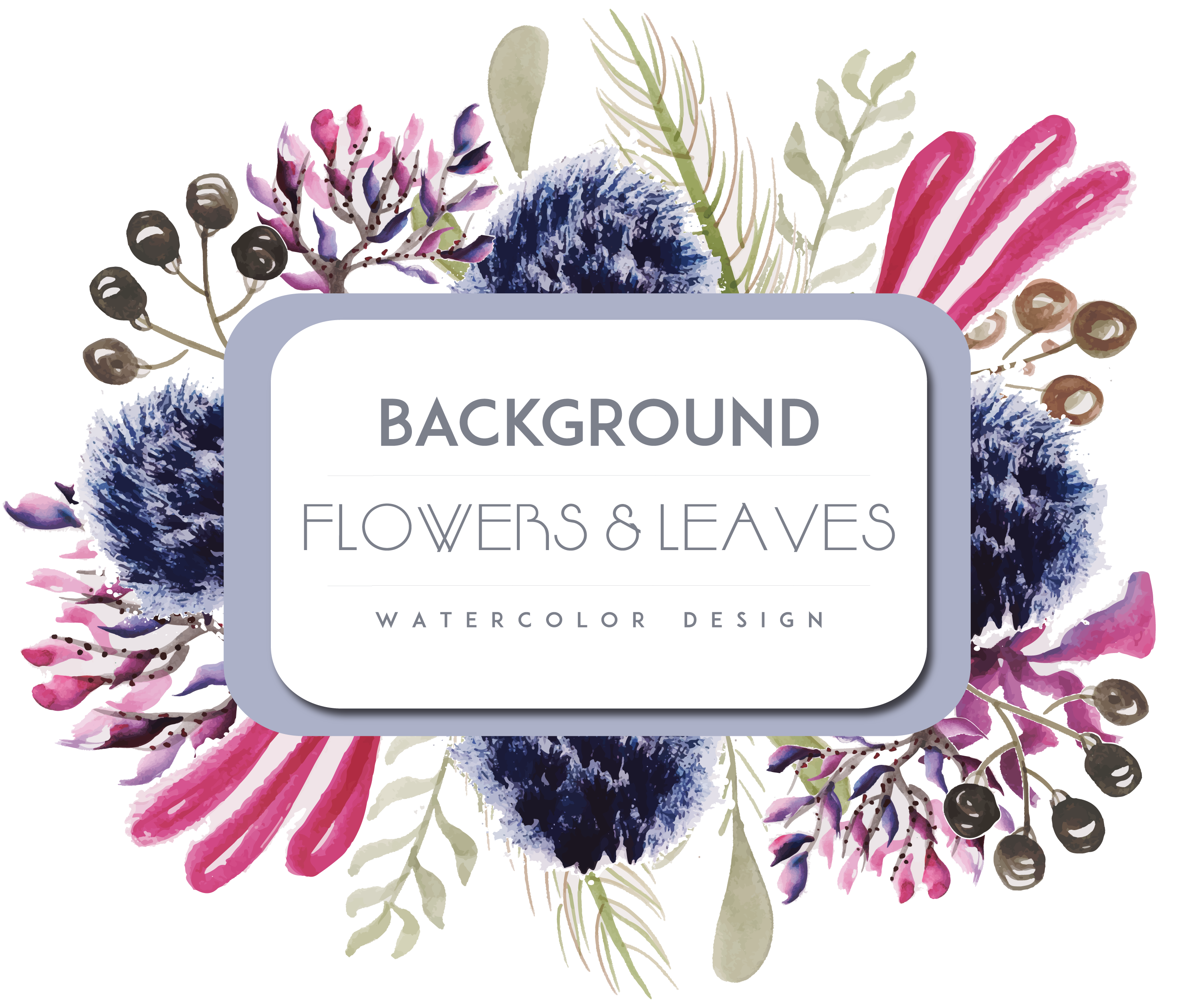 Watercolor Purple Flowers Borders - Watercolored Violet Flowers (2985x2516)