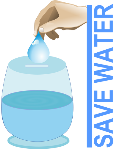 Save Water Vector Illustration - Slogan On Save Water (500x500)