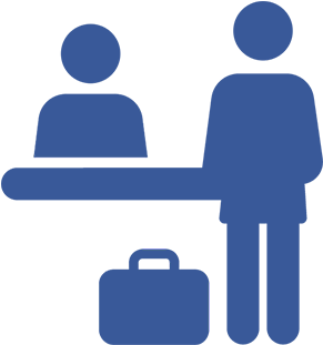 After You Finish Checking In, We Advise You To - Balie Symbool (578x322)