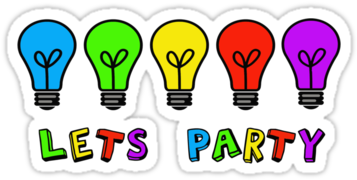 Lets Party Colorful Bulbs Graphic - Ciccim Baby (375x360)