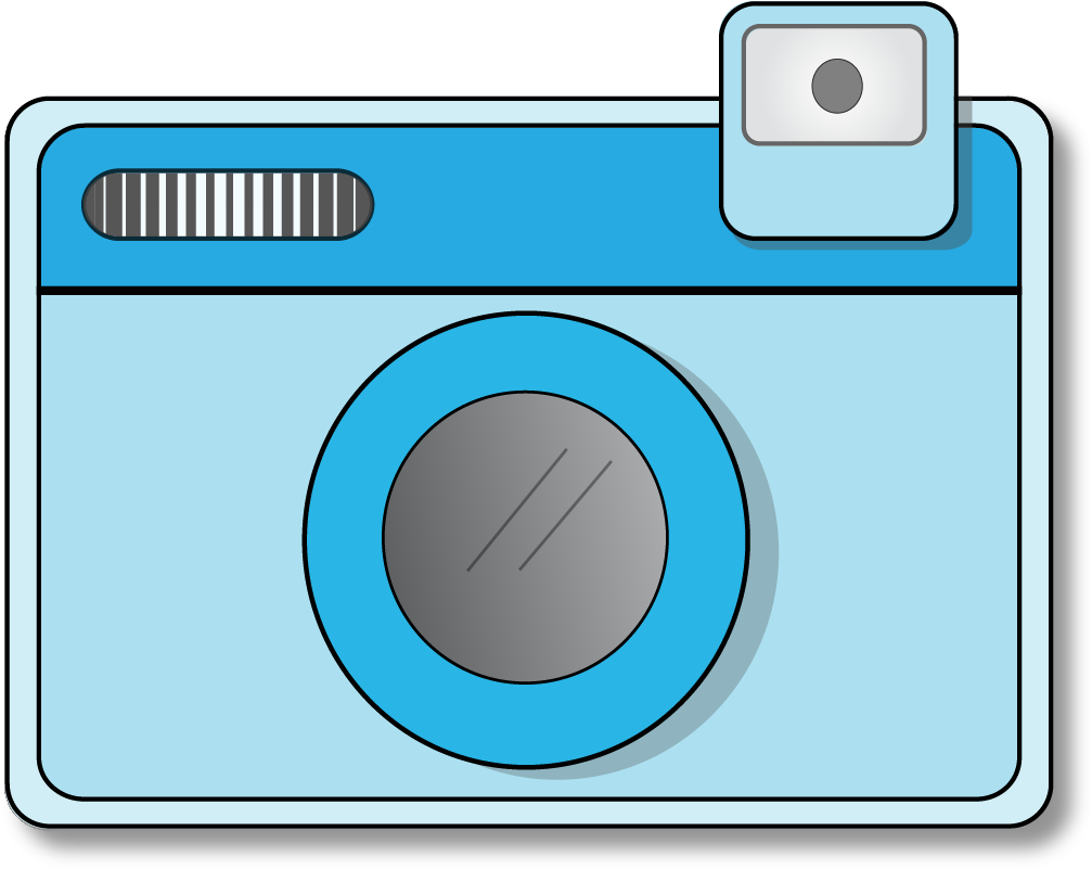 Minimalist Clip Art Camera Medium Size - Camera Clipart Aqua (1200x900)