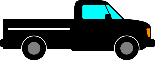 Black Truck Clip Art At Clker - Pickup Truck (600x237)
