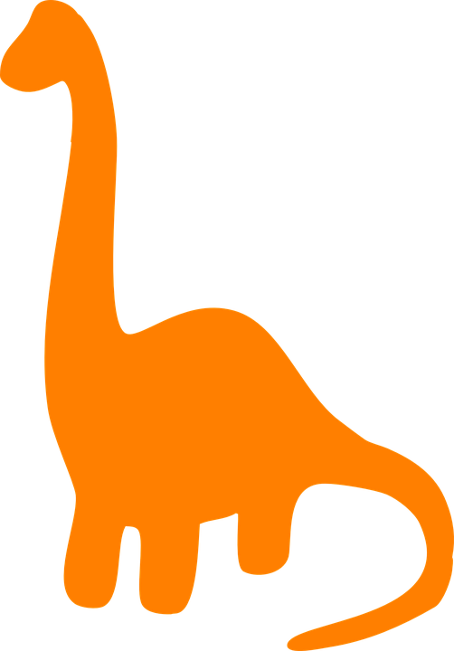 Free Dinosaur Clipart - Orange Dinosaur Clipart (502x720)