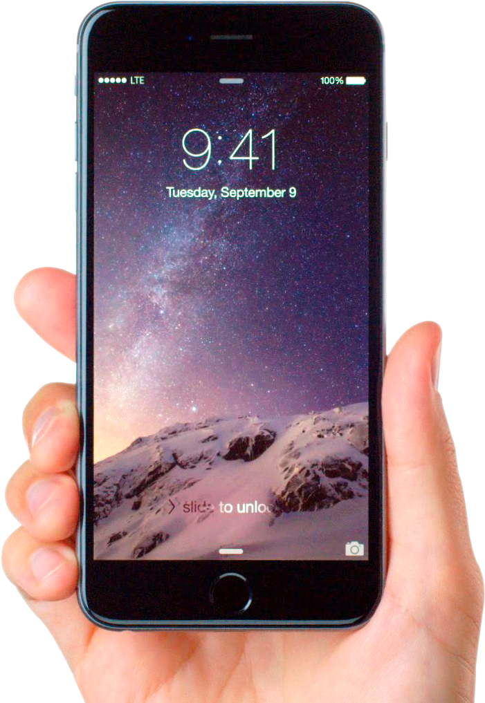 Black Apple Iphone Hand Holded - Iphone Png (1052x1080)