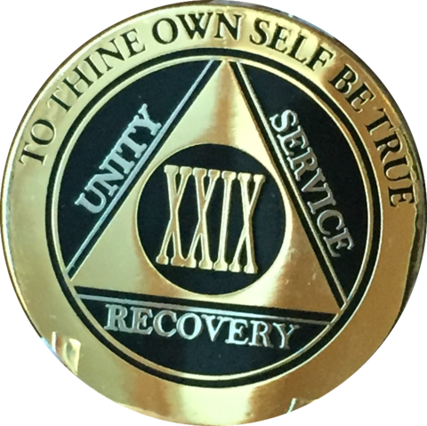 Aa Medallion Elegant Black Gold & Silver Plated Years - 4 Year Aa Medallion Reflex Blue Gold Plated Sobriety (480x479)