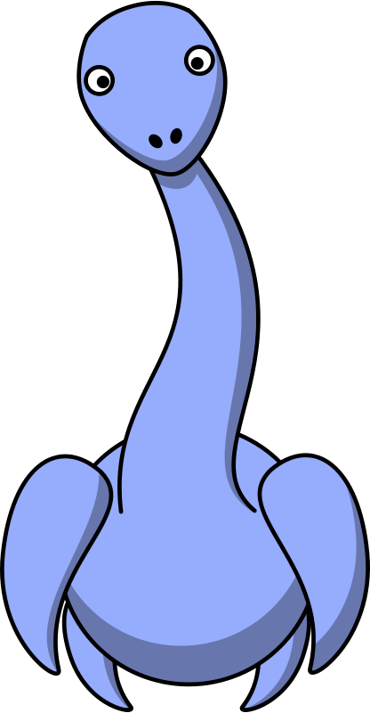 Rabbit Free Cartoon Plesiosaur - Loch Ness Monster Cartoon Png (416x800)