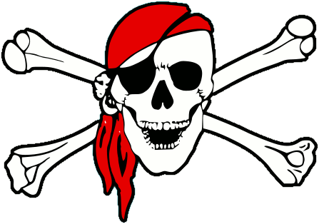 Logo - Skull And Crossbones Pirate (447x314)