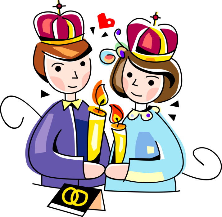 Vector Illustration Of Orthodox Christian Wedding Bride - Cartoon (715x700)