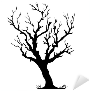 Vector Black Silhouette Of A Bare Tree Sticker • Pixers® - Alberi Spogli Disegni Stilizzati (400x400)