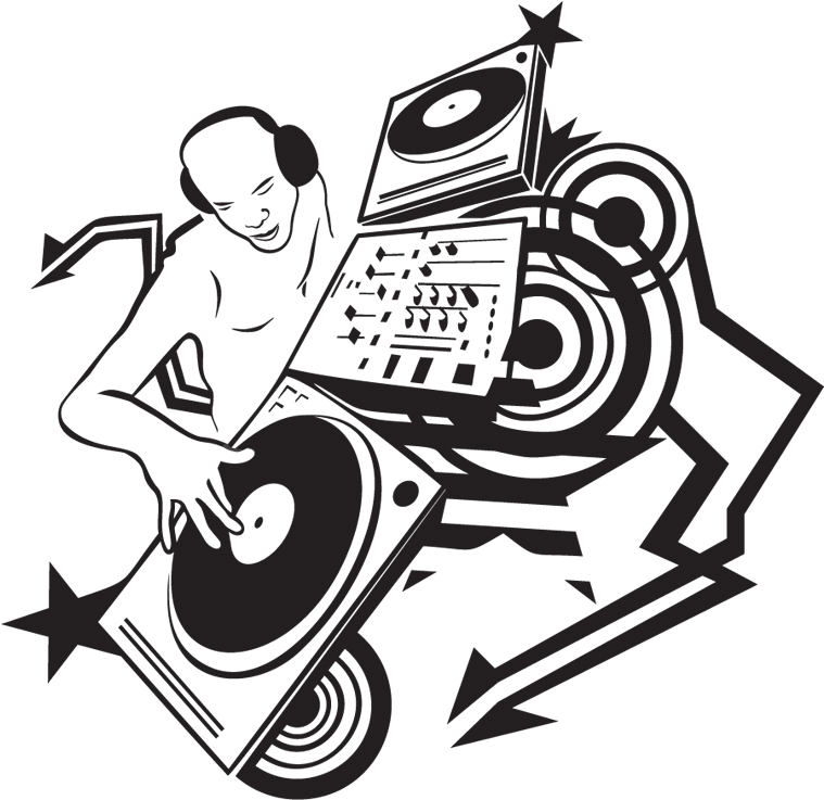 Drawing Disc Jockey Music Clip Art - Sticker Dj Png (800x800)