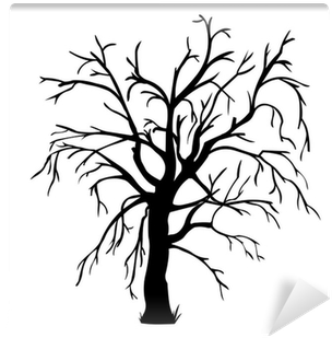 Vector Black Silhouette Of A Bare Tree Wall Mural • - Tree (400x400)