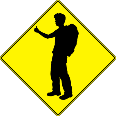 Hostelhiker - Hidden Intersection Ahead Sign (400x400)