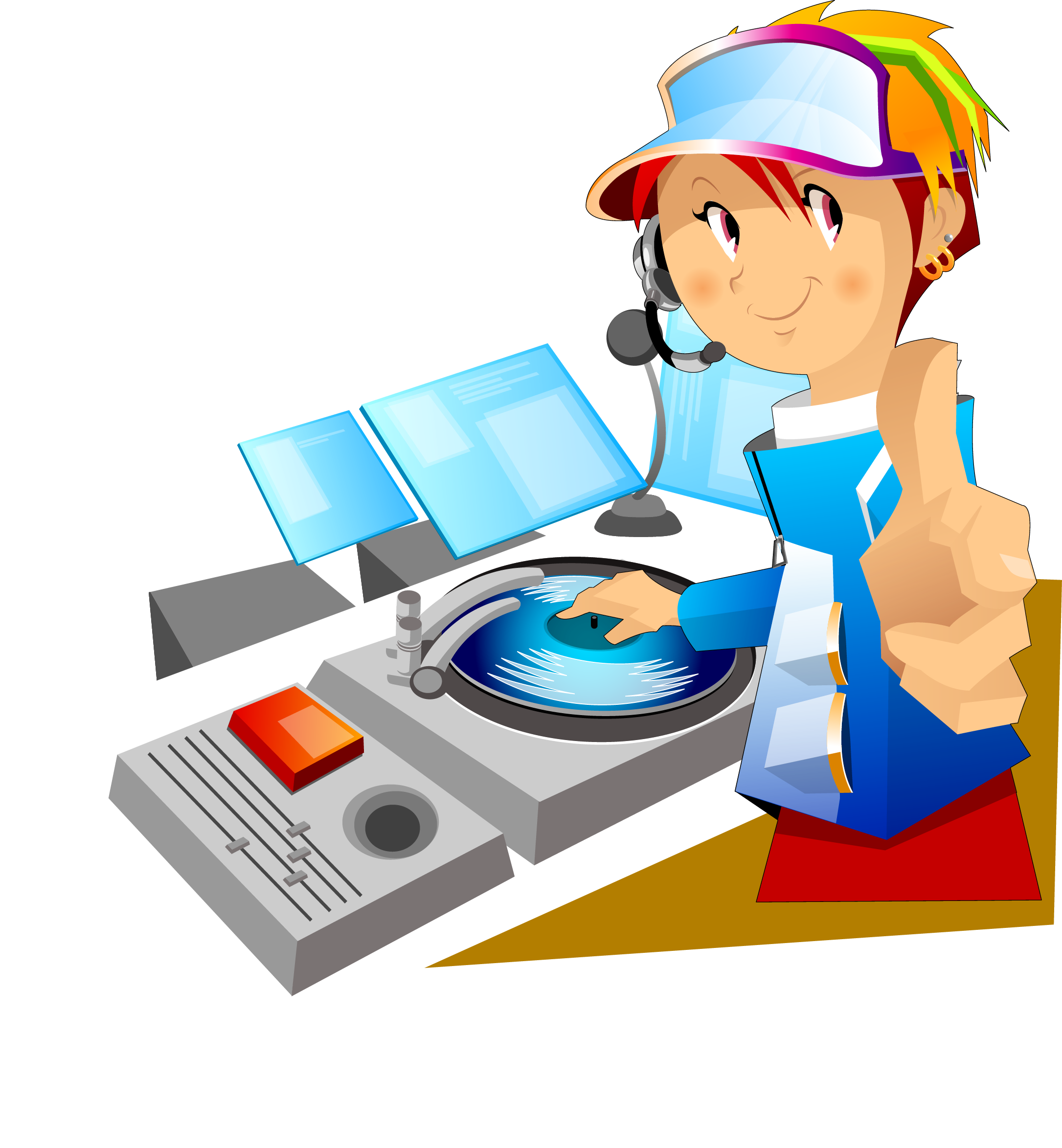 Disc Jockey Cartoon - Disc Jockey Cartoon (2171x2347)