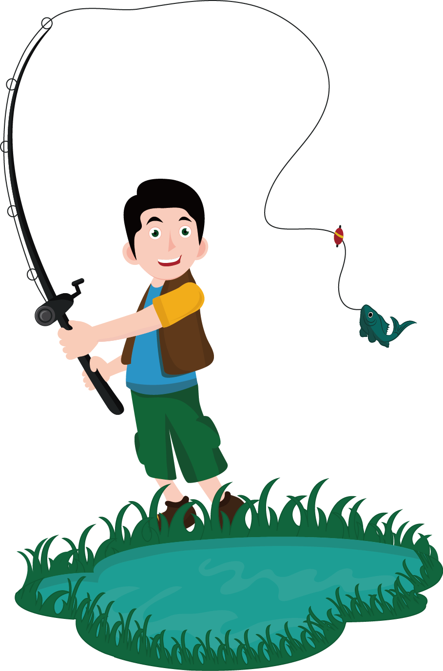Fishing Rod Euclidean Vector Drawing - Fishing Rod Euclidean Vector Drawing (909x1378)