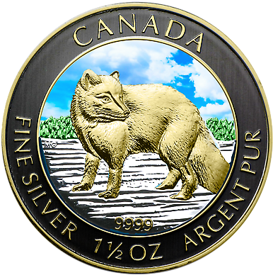5 Oz Ounce Silver Arctic Fox - Silver (400x400)