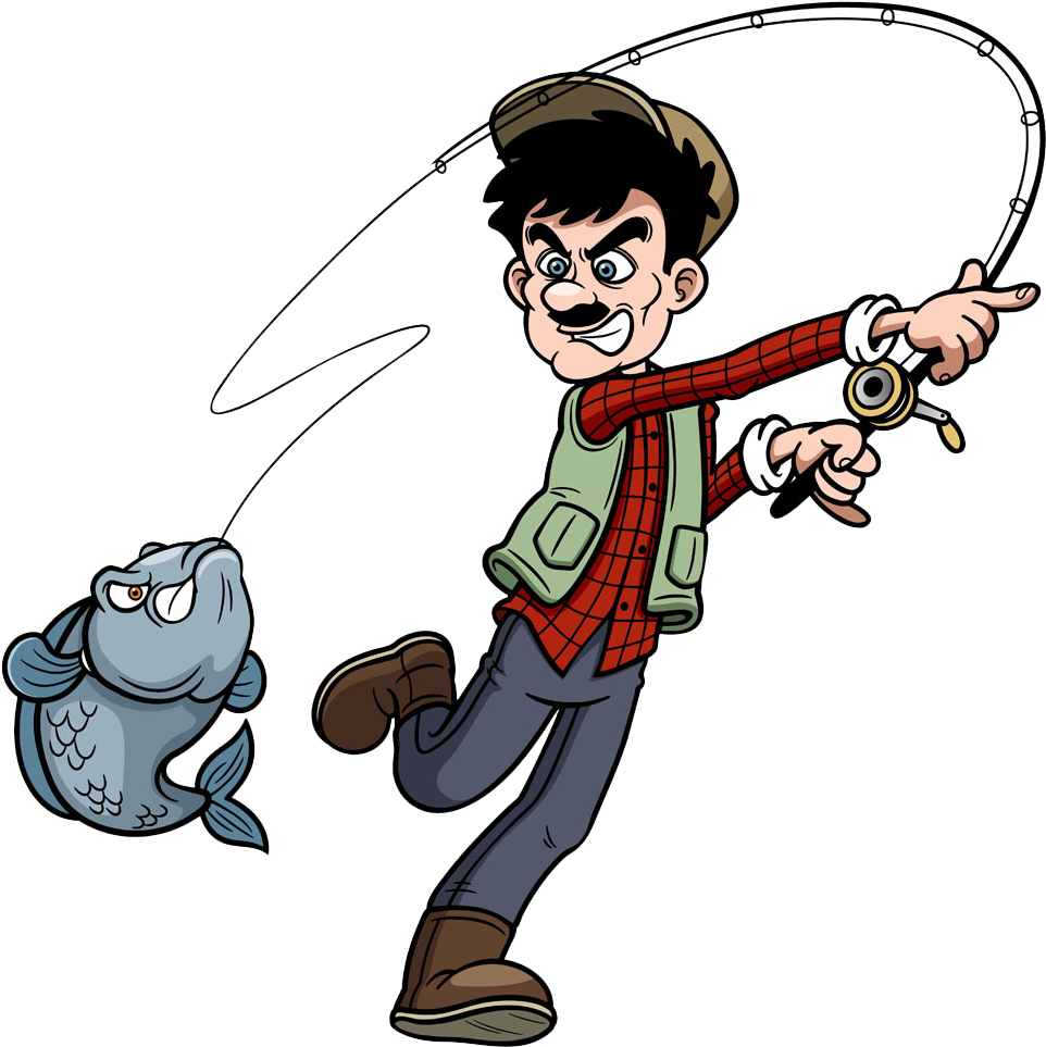 Fishing Cartoon Royalty Free Clip Art - Fishing Cartoon Royalty Free Clip Art (1000x1000)