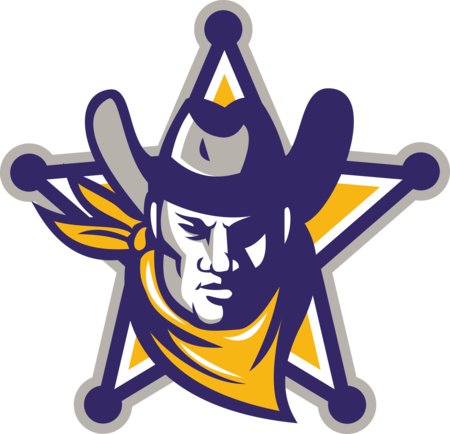 Like Us On - Sheriff Cowboy Star Badge Retro Wall Calendar (450x434)