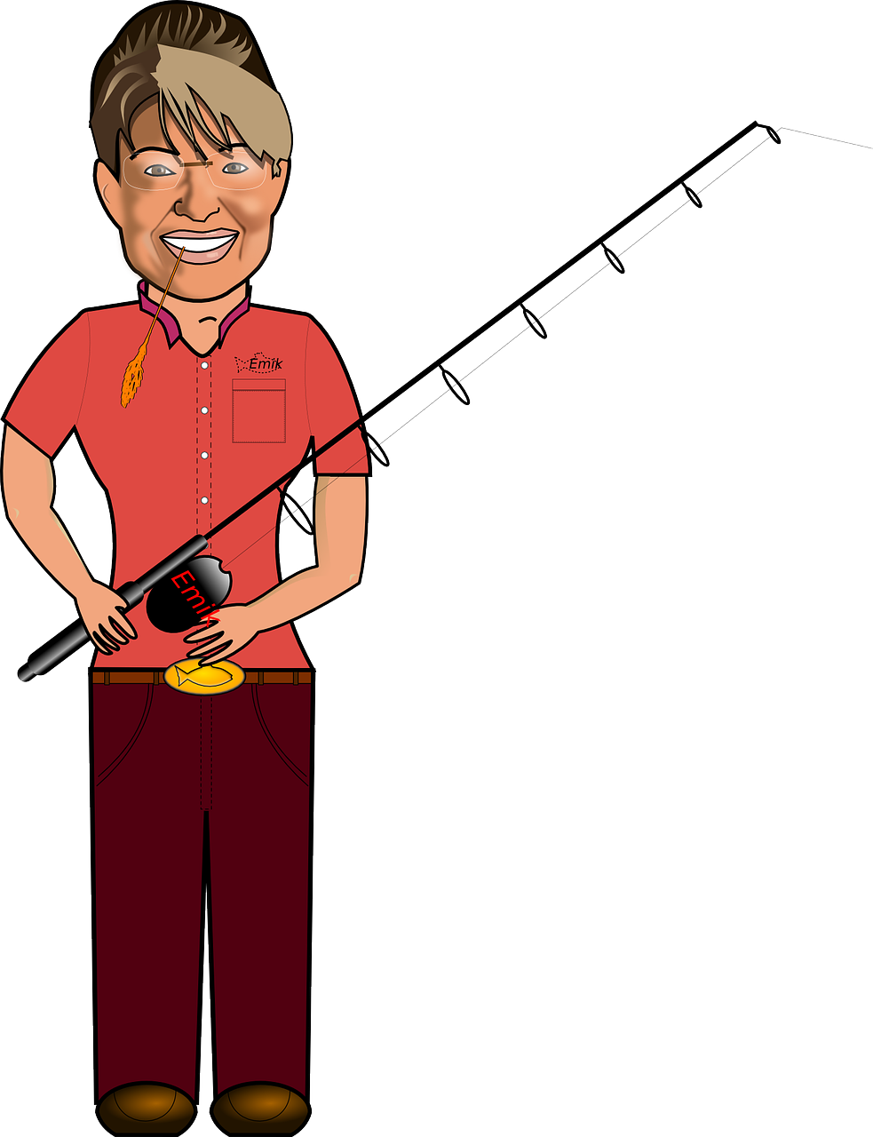 Fishing Fisherman Man Happy Png Image - Cartoon (983x1280)