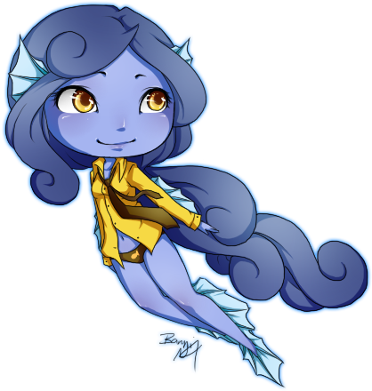 C Chibi Fish Girl By Bannilynn On Deviantart Fish Clip - Fish Chibi (449x491)