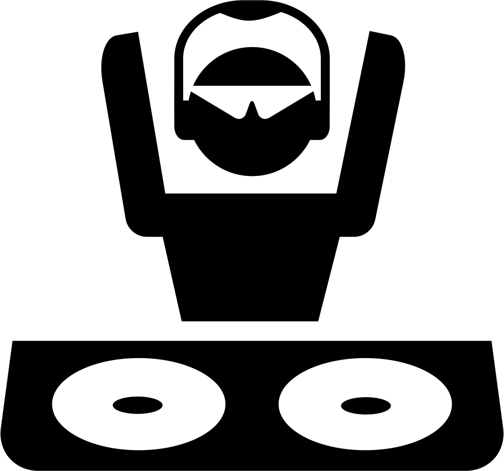 Disc Jockey With Shades And Headphones At Dj Booth - Icono Disc Jockey (512x512)