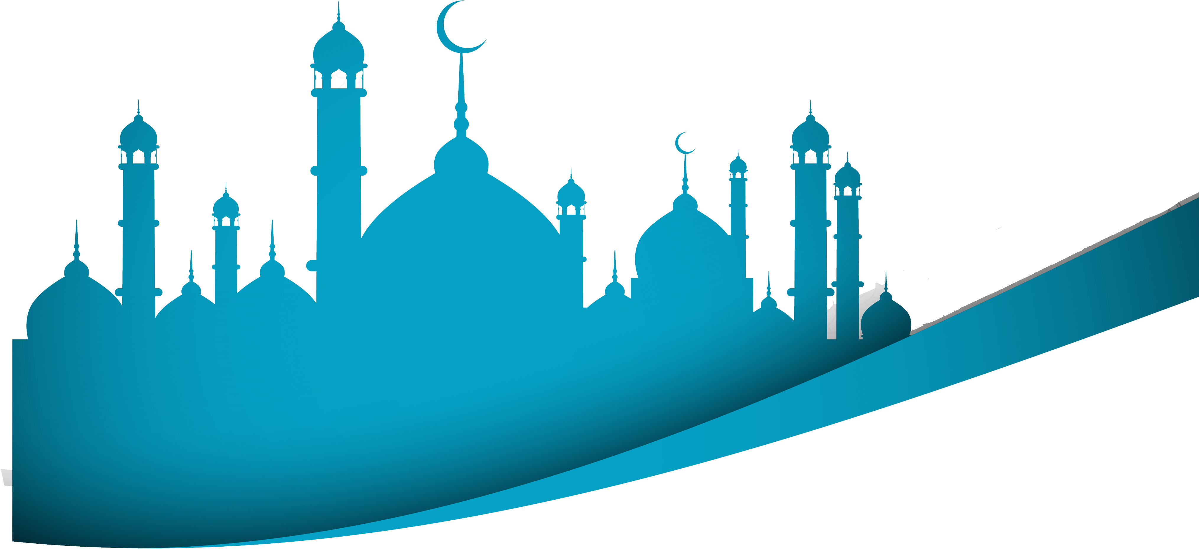 Mosque Silhouette In Flat Style Free Vector - Mosque Silhouette In Flat Style Free Vector (4200x4200)