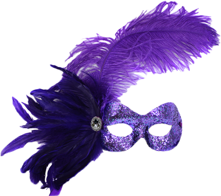 Missy Purple Feathered Masquerade Mask - Masquerade Mask Transparent Png (465x411)