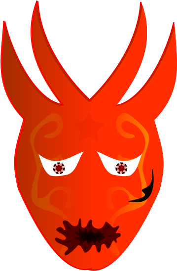 Free Devil Mask - Red Devil Monster Shower Curtain (1697x2400)