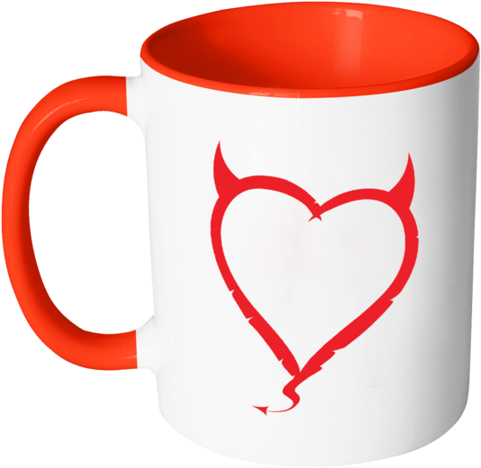 Devil Horns Heart Color Accent Coffee Mug - Green Mug With Logo (600x600)