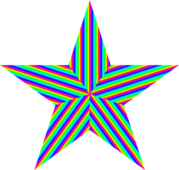 Rainbow Gradient Pentagram By 10binary - Grey Star Icon Png (720x720)