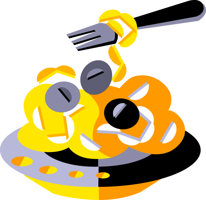 Vector Illustration Of Italian Cuisine Spaghetti Pasta - Spaghetti With Meatballs (721x700)
