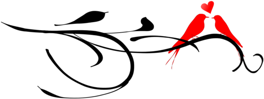 Red Love Birds On A Branch Clip Art Vector Clip Art - Red Birds In Love (700x300)