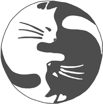 Black And White Cats Grunge Pastel Kittens White Cat - Cat Yin Yang (500x466)