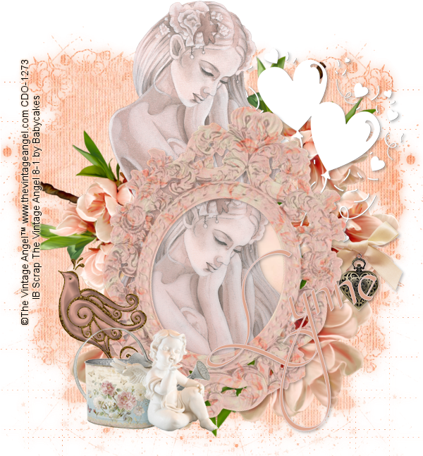Art Of Vintage Angel And The Equally Beautiful Inspired - Bouquet (602x653)