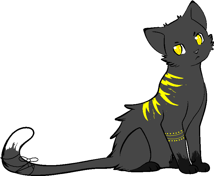 Thunderstripe - Black Cat With Brown Stripe On Back (827x711)