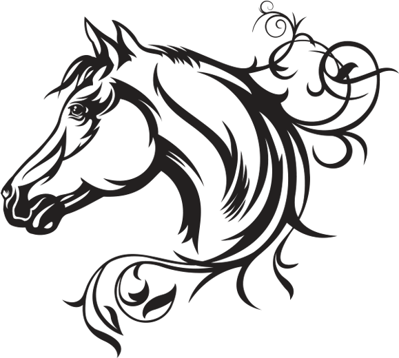 Stickers Cheval On Decoration D Interieur Moderne Sticker - Horse Head (600x600)