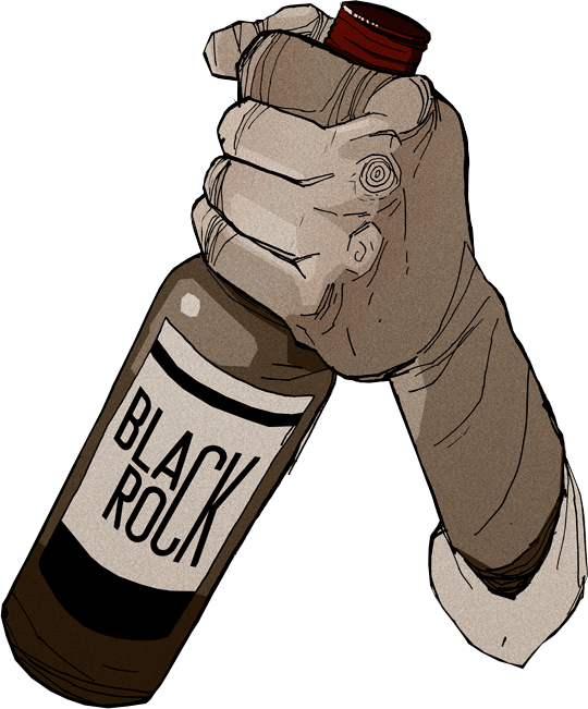 Whiskey Bar With Whisky Pumped From An Oak Tree Serving - Illustration (540x651)