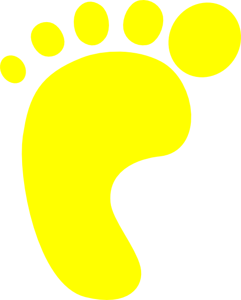Yellow Left Foot Clip Art At Clker - Clip Art (480x597)