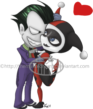 Chibi Harley Joker For Kids - Harley Quinn And The Joker Chibi (367x409)