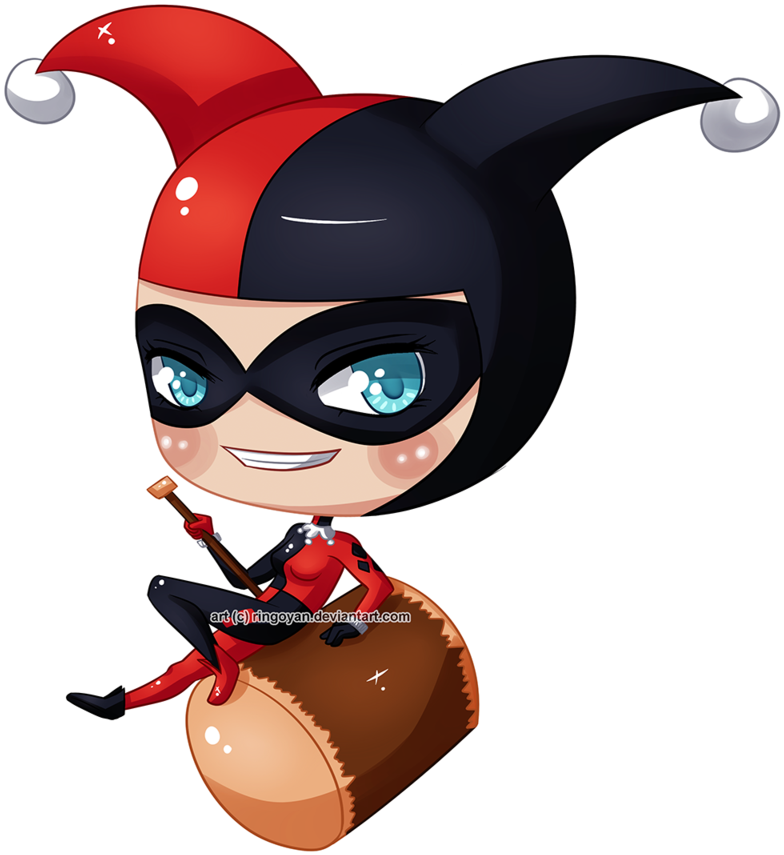 Harley Quinn Chibi Drawing (800x889)
