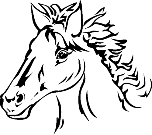 Рисунок контурный лошадь