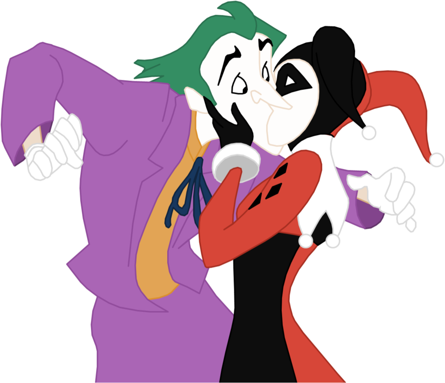 Joker And Harley Quinn Love Drawing Download - Harley Quinn And The Joker Png (900x776)