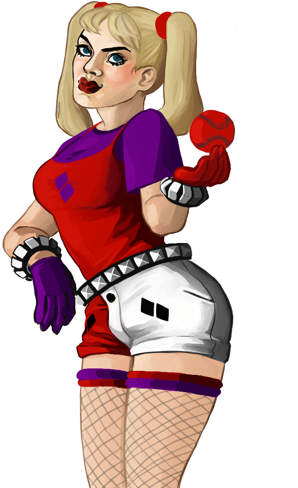 Cute And Casual Harley Quinn By Badmonro - Cartoon (650x1000)